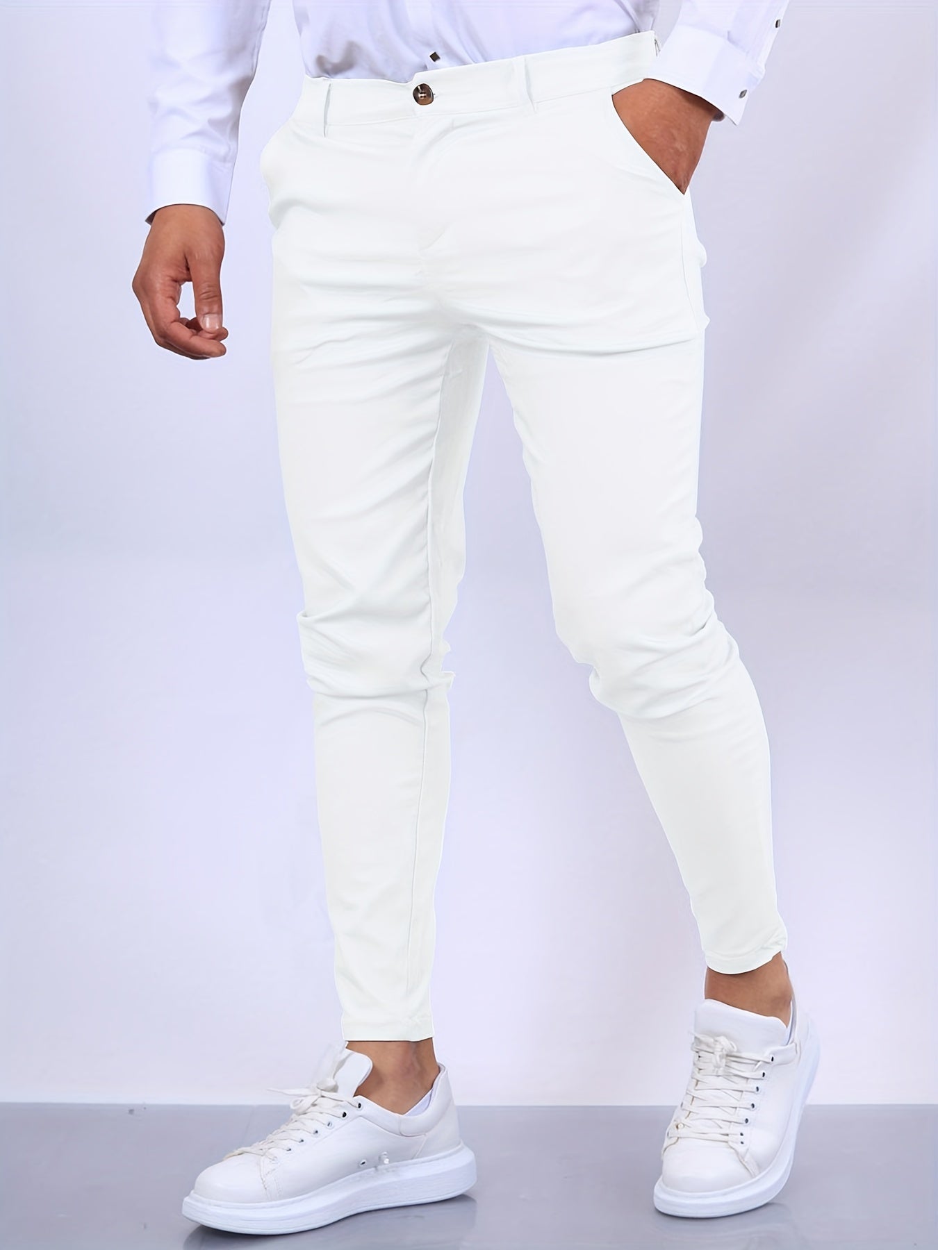 Herr Slim Fit Byxor Högkvalitativt Tyg-1