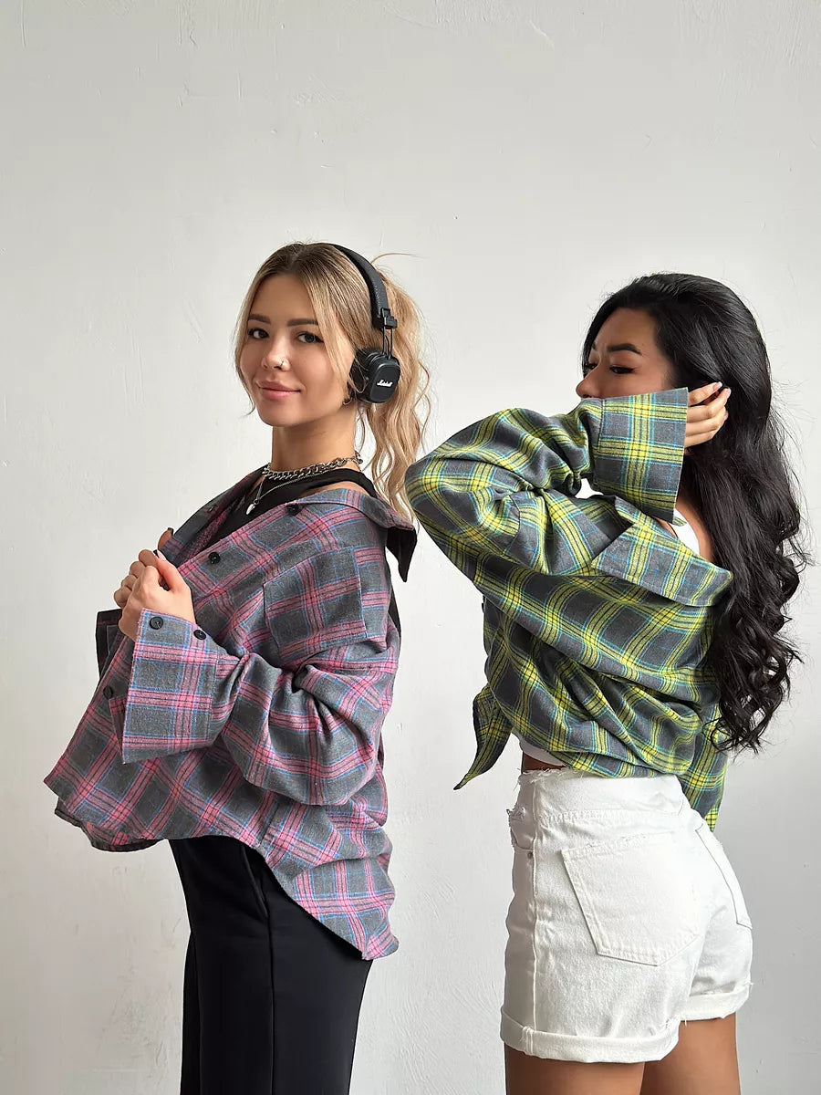 Sophie elegant rutigt flanellskjorta – tidlös stil med en sofistikerad touch