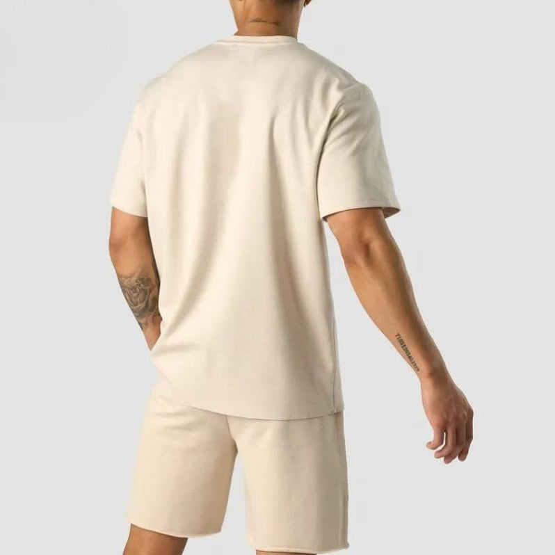 Beige Oversized Sommarset för män