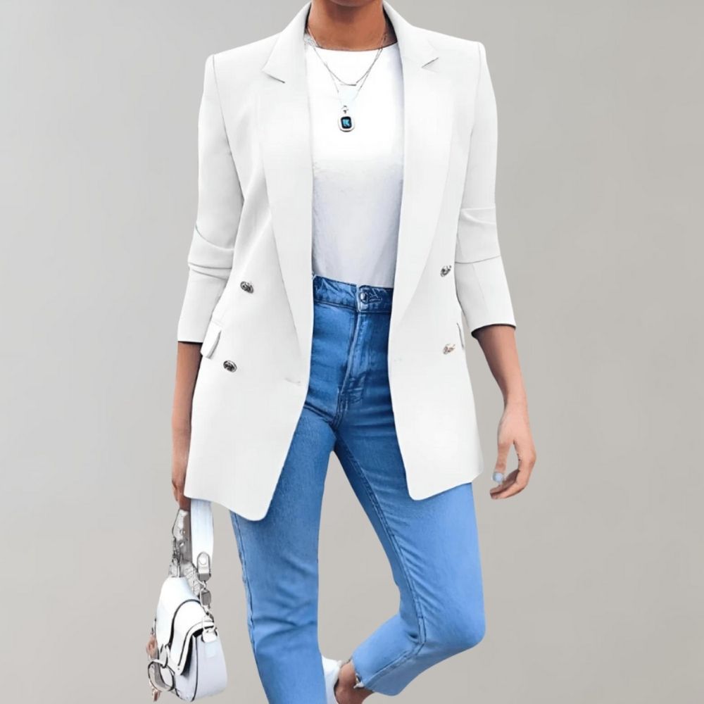 Dam Blazer med Klassisk Getaillearad Design för Elegant Look