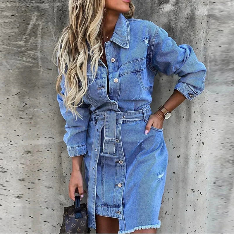 Dam Denim Klänning Elegant Design