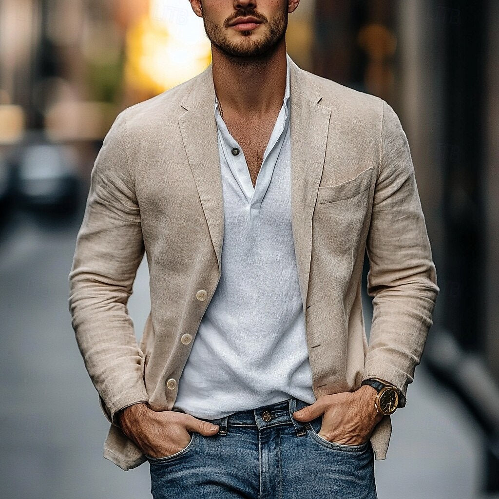 Dam Linblazer - Elegant och Trendig Sommar Blazer