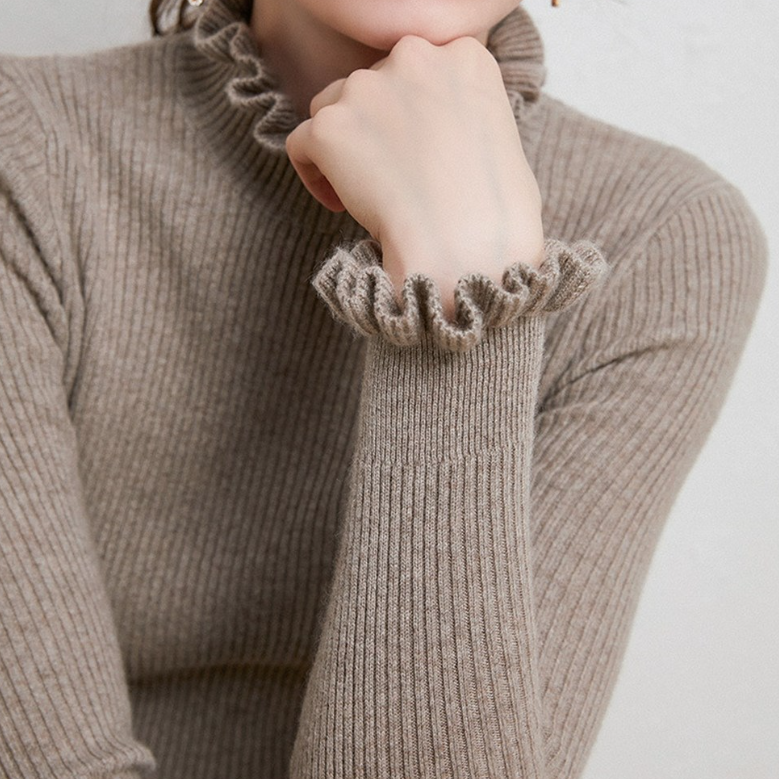 Dam Turtleneck Tröja i Kashmir för Elegant Komfort 0