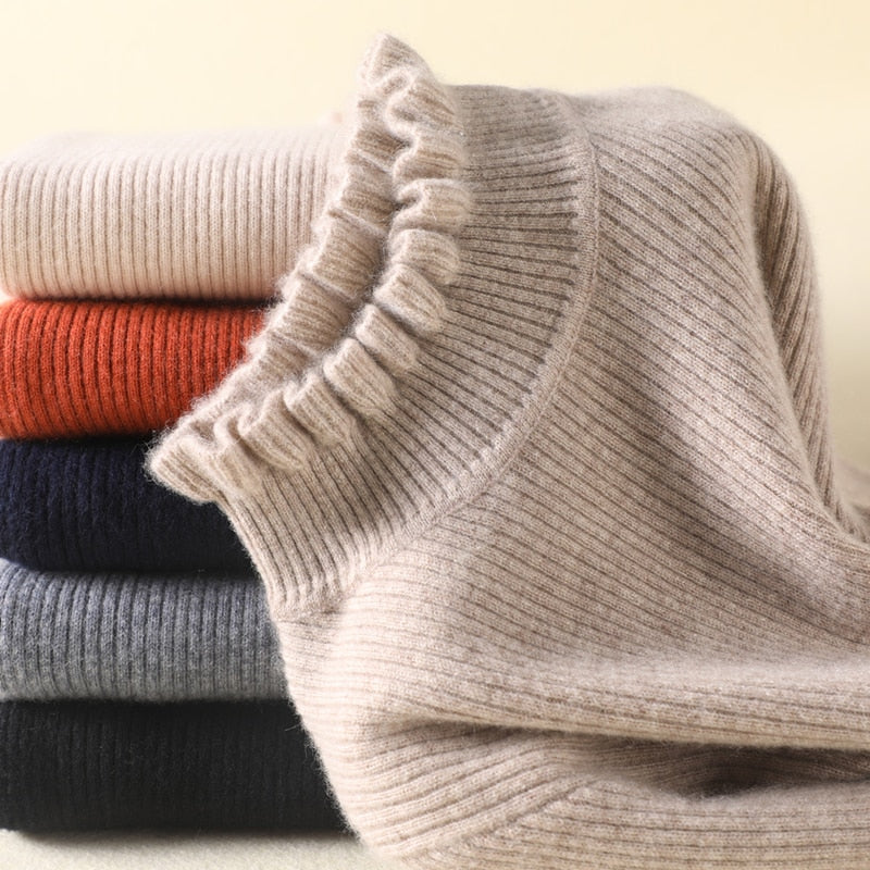 Dam Turtleneck Tröja i Kashmir för Elegant Komfort 1