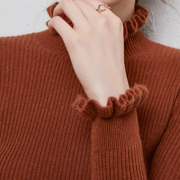 Dam Turtleneck Tröja i Kashmir för Elegant Komfort 10