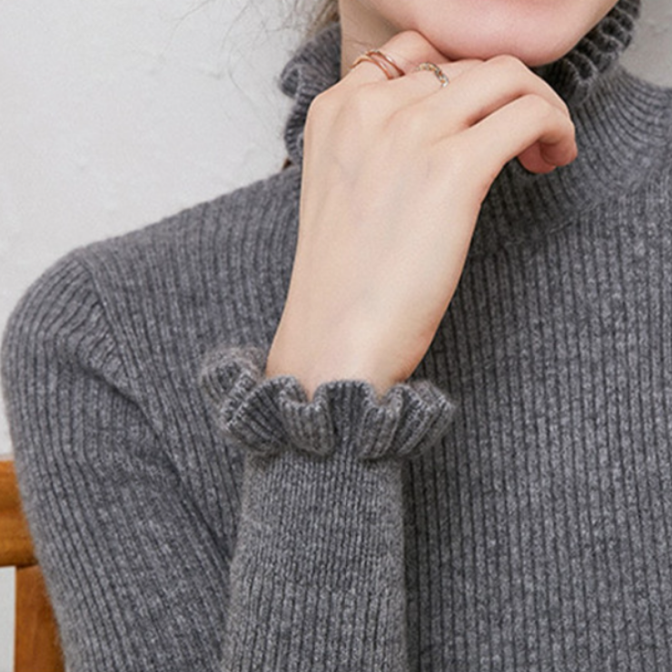 Dam Turtleneck Tröja i Kashmir för Elegant Komfort 7