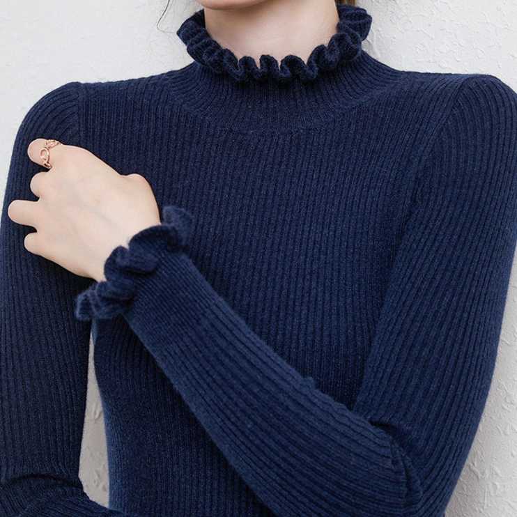 Dam Turtleneck Tröja i Kashmir för Elegant Komfort 9