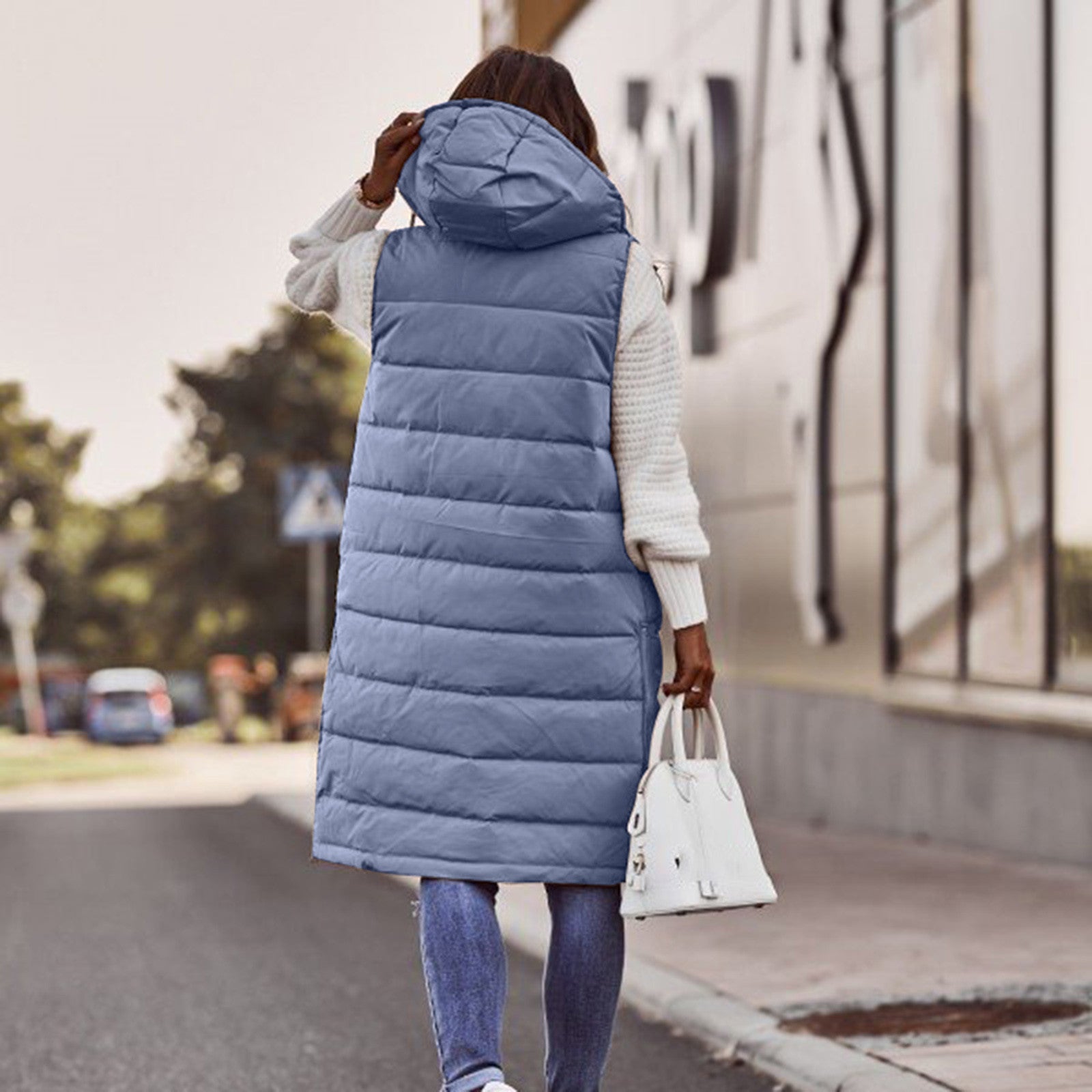 Damens Lång Hoodie Väster