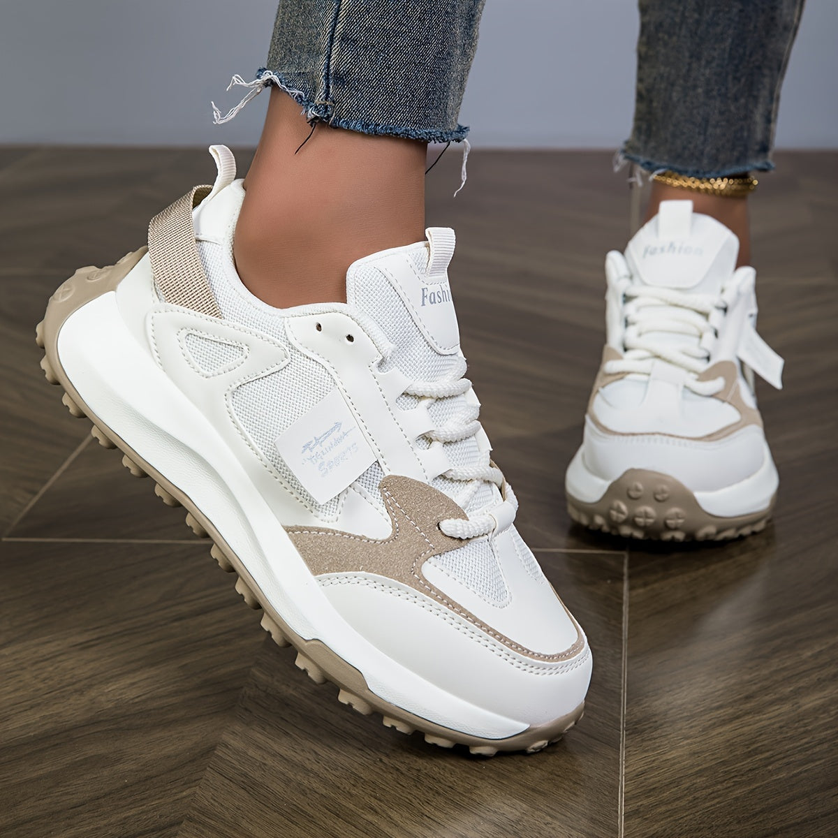 Damer Mesh Sneakers Låg Axel för Komfort och Stil
