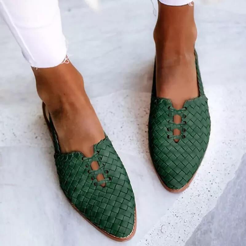Damernas Handgjorda Läder Slipper