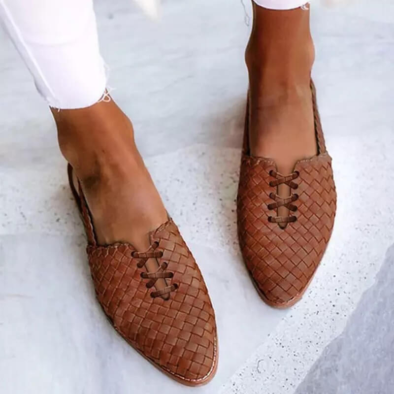 Damernas Handgjorda Läder Slipper