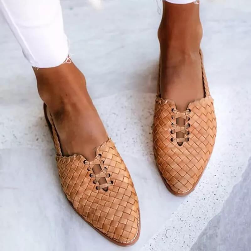 Damernas Handgjorda Läder Slipper