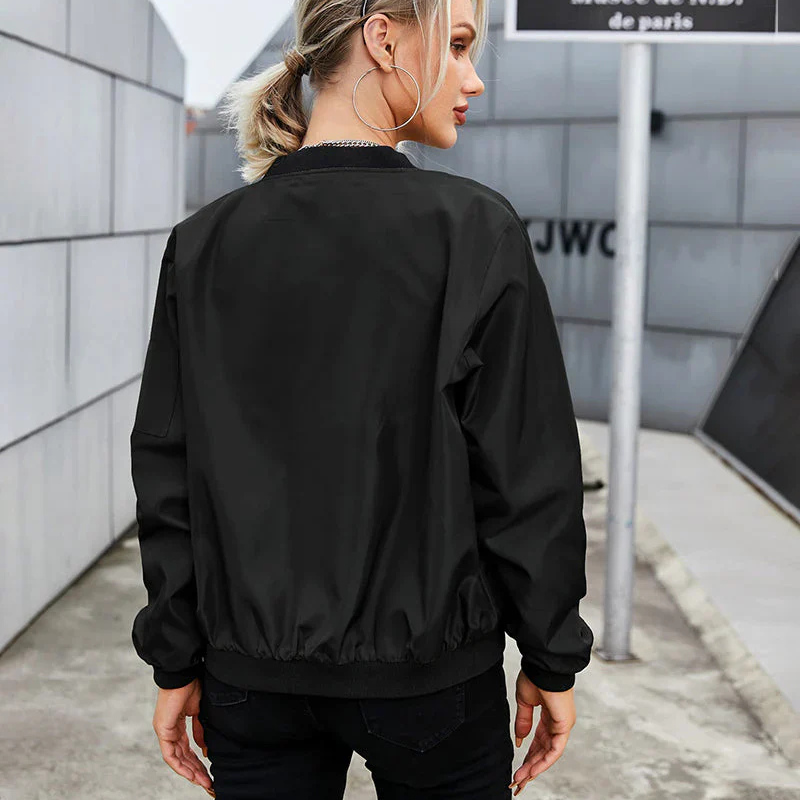 Damjacka Långärmad Bomberjacka för Sportig och Elegant Stil