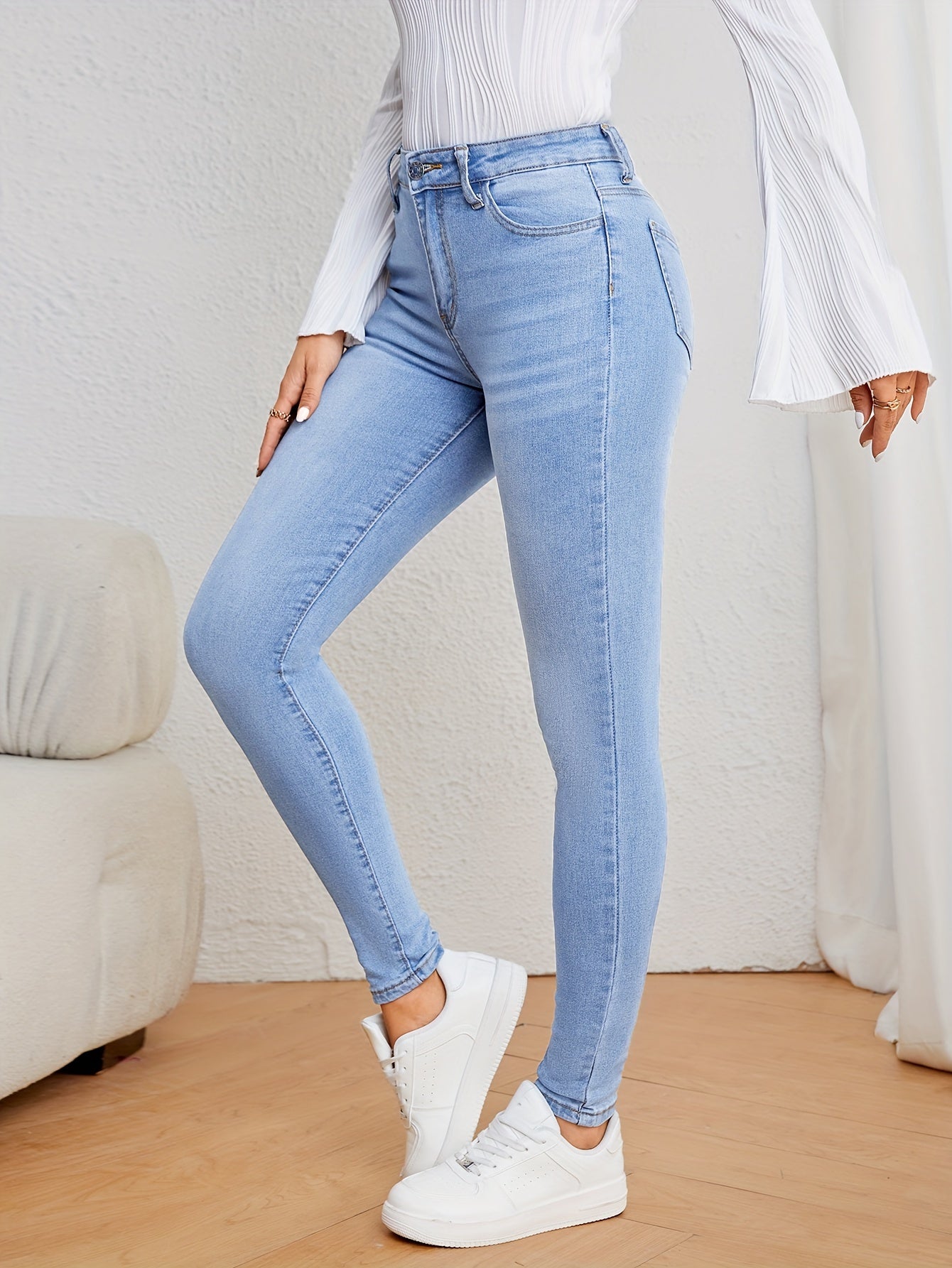 Damjeans med hög midja – Stretchdenim för perfekt passform