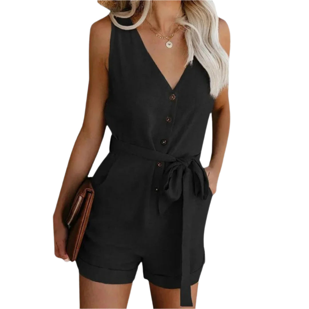 Damjumpsuit – V-hals Design för Avslappnade Utflykter