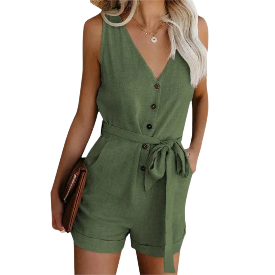 Damjumpsuit – V-hals Design för Avslappnade Utflykter