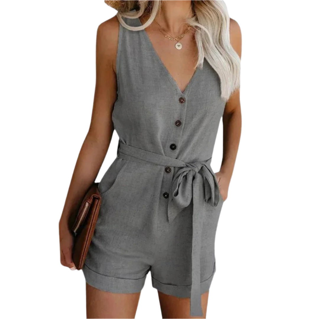 Damjumpsuit – V-hals Design för Avslappnade Utflykter