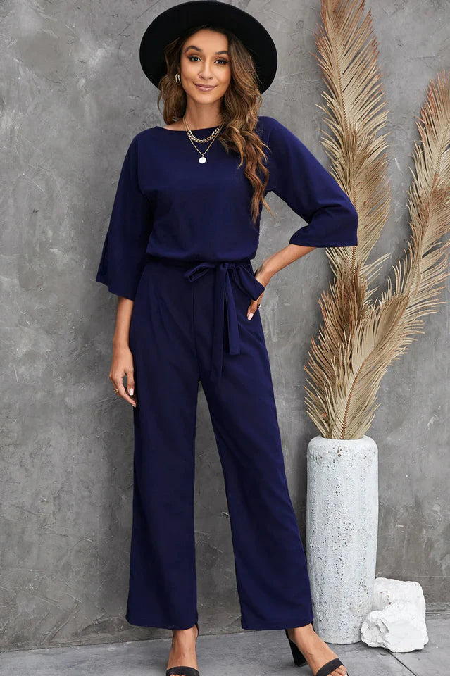 Damlinne Jumpsuit Linne med Breda Ben