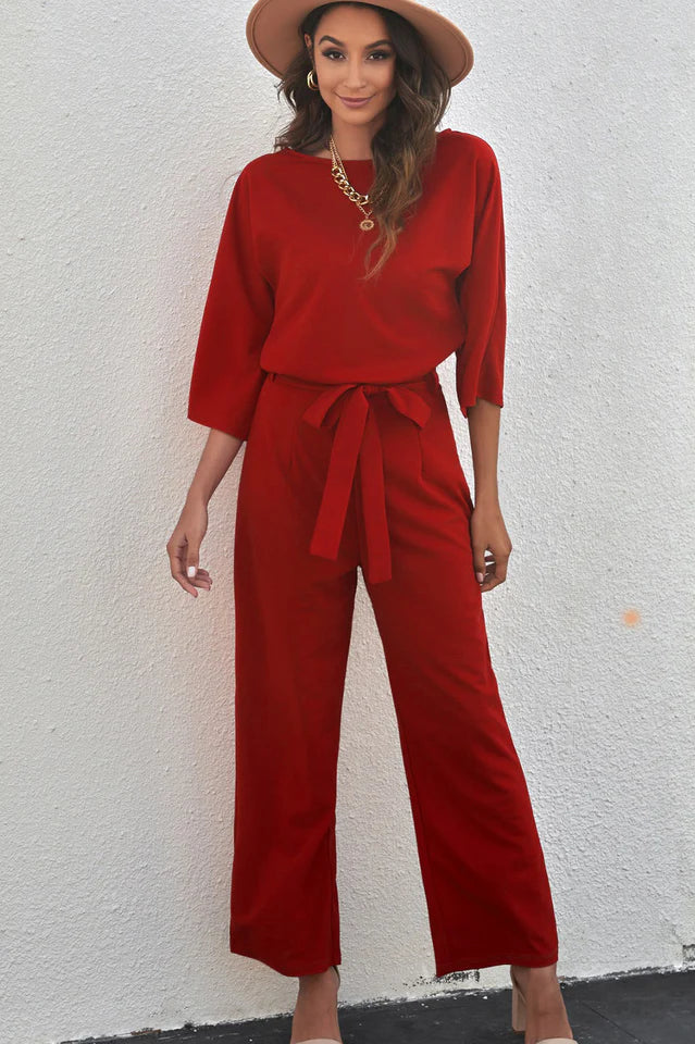 Damlinne Jumpsuit Linne med Breda Ben