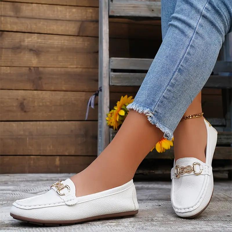 Damskor Loafers i Äkta Läder med Kedjedetalj