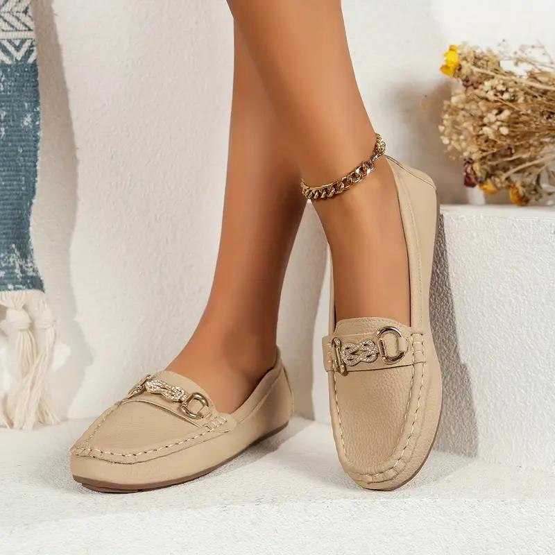 Damskor Loafers i Äkta Läder med Kedjedetalj