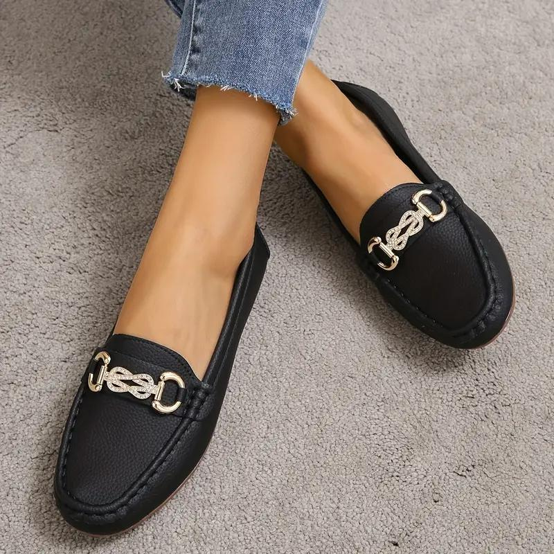 Damskor Loafers i Äkta Läder med Kedjedetalj