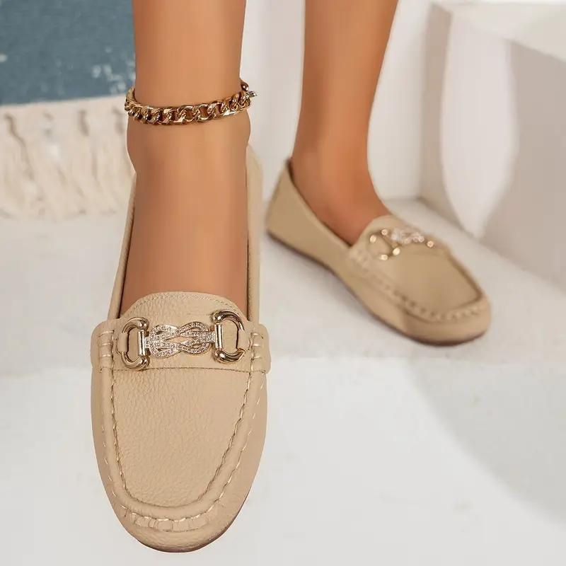 Damskor Loafers i Äkta Läder med Kedjedetalj