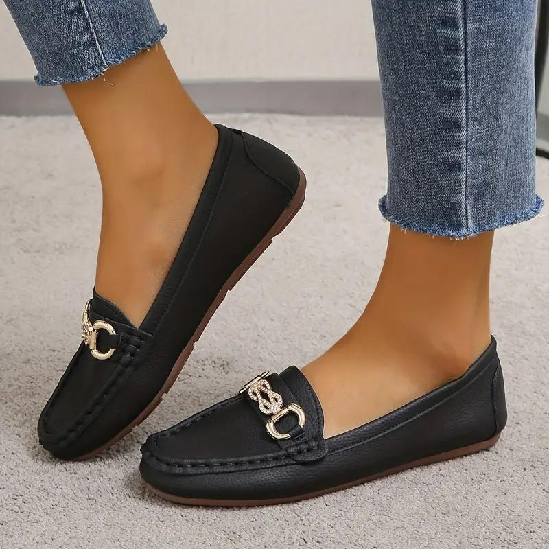 Damskor Loafers i Äkta Läder med Kedjedetalj