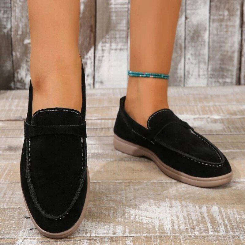 Damskor Loafers i Suède med Flexibel Sula för Dam