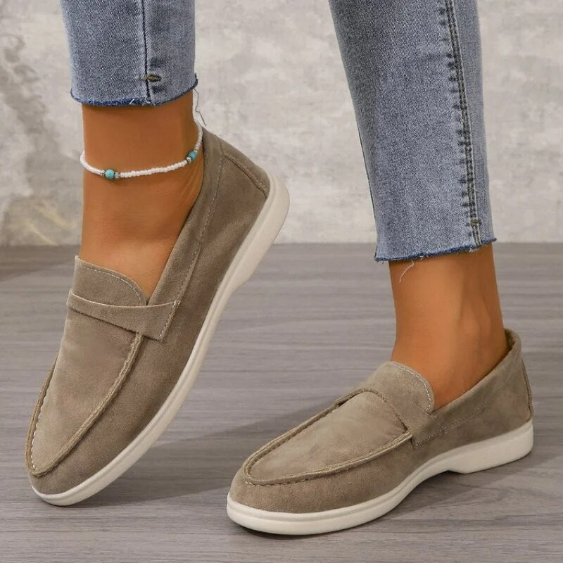 Damskor Loafers i Suède med Flexibel Sula för Dam