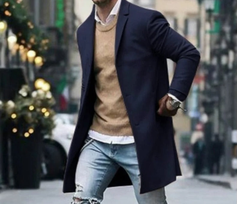 David | Slim Fit Ull Vindresistent Herrjacka