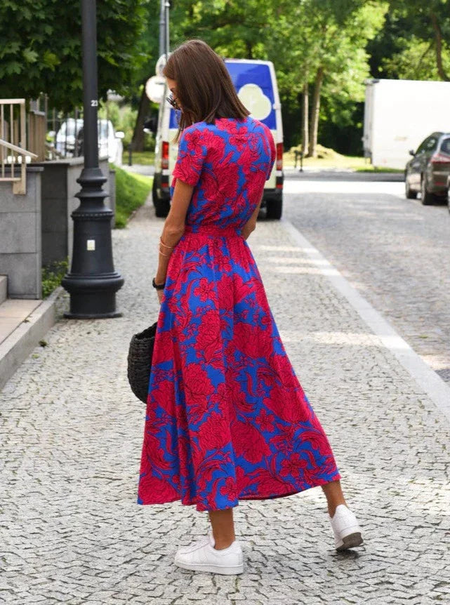 Fina Dam Klänningar i Mjuk Tyg Elegant Stil