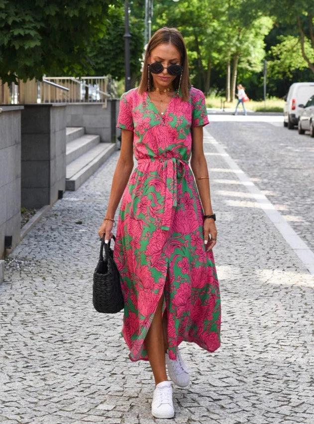 Fina Dam Klänningar i Mjuk Tyg Elegant Stil