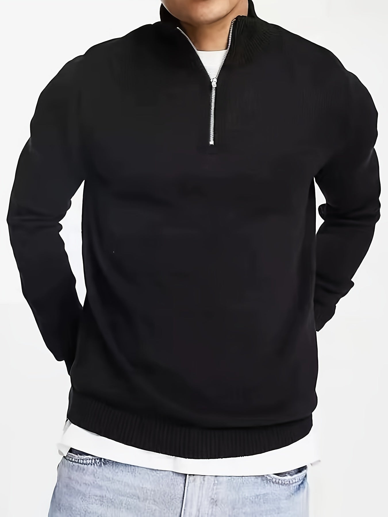 Henrik | Halv-Zip Stickad Tröja