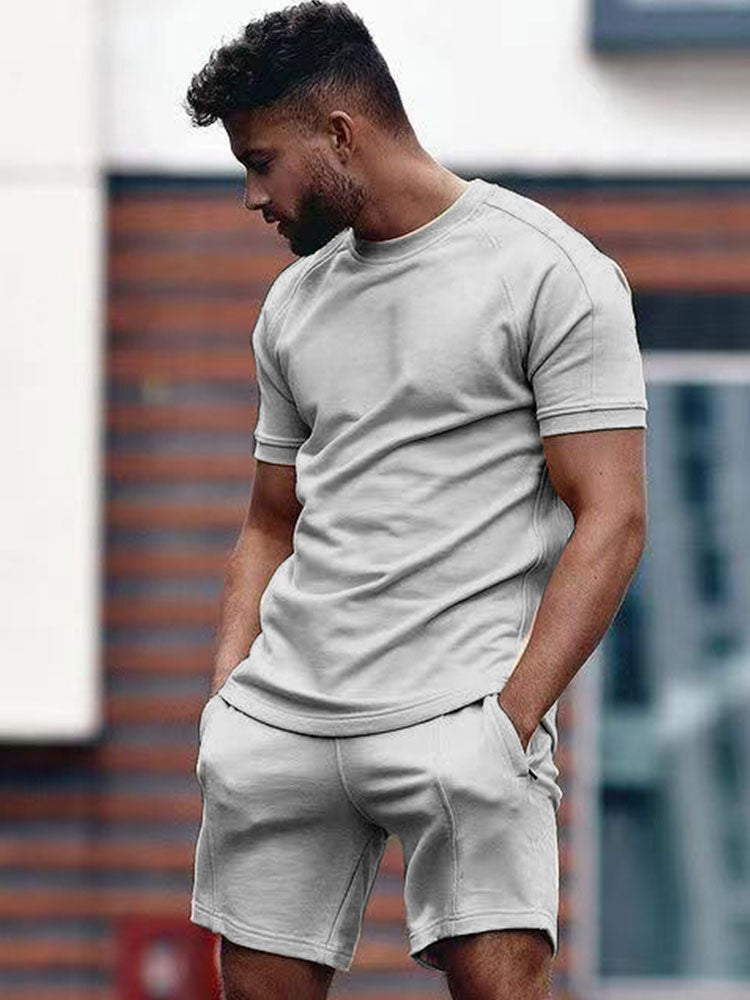 Variant image for Mäns Bomull T-shirt och Shorts Set-1