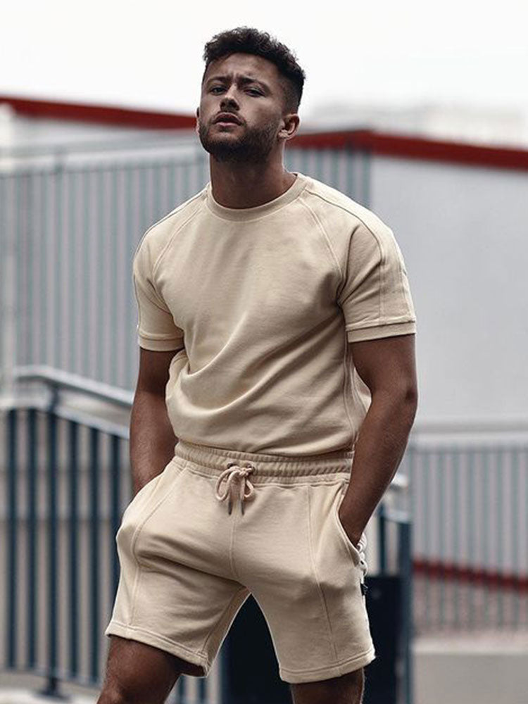 Variant image for Mäns Bomull T-shirt och Shorts Set-19