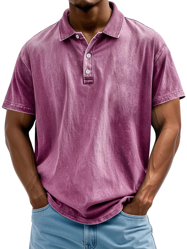 Herr Bomull Polo Skjorta Vintage Tidlös Stil