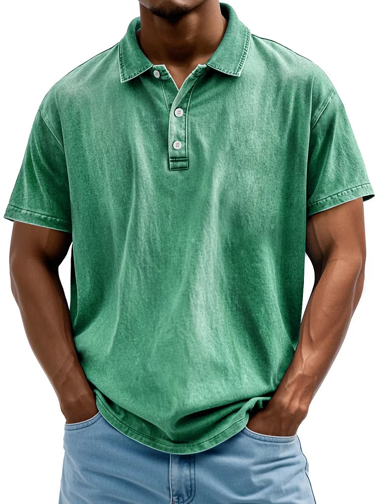 Herr Bomull Polo Skjorta Vintage Tidlös Stil
