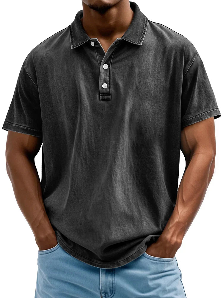 Herr Bomull Polo Skjorta Vintage Tidlös Stil