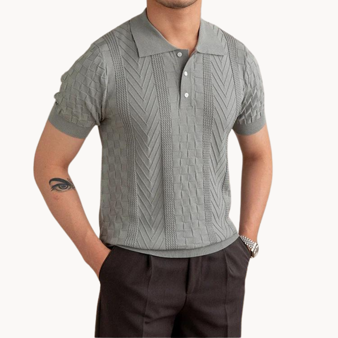 Herr Jacquard Polo Skjorta