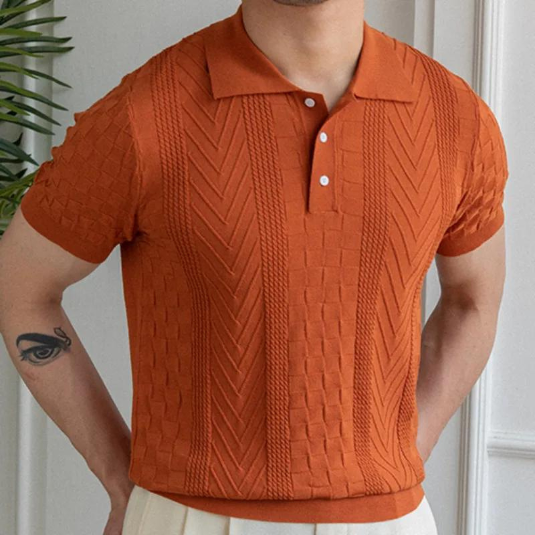 Herr Jacquard Polo Skjorta
