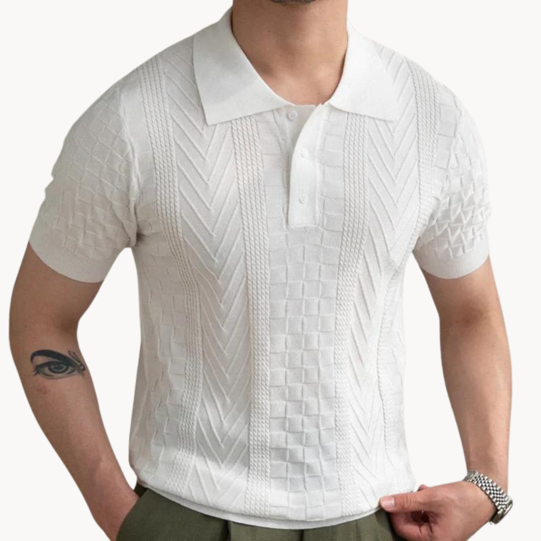 Herr Jacquard Polo Skjorta