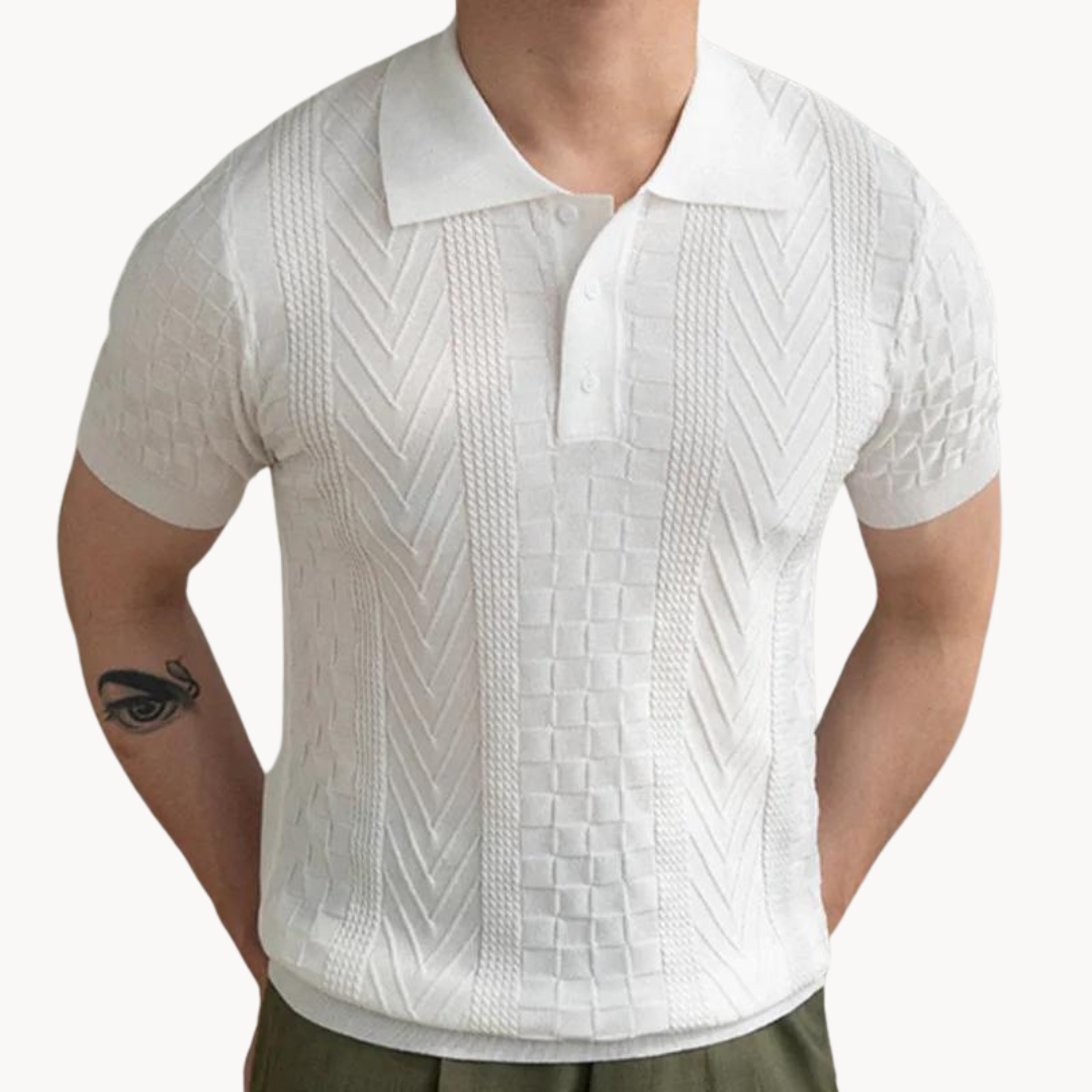 Herr Jacquard Polo Skjorta