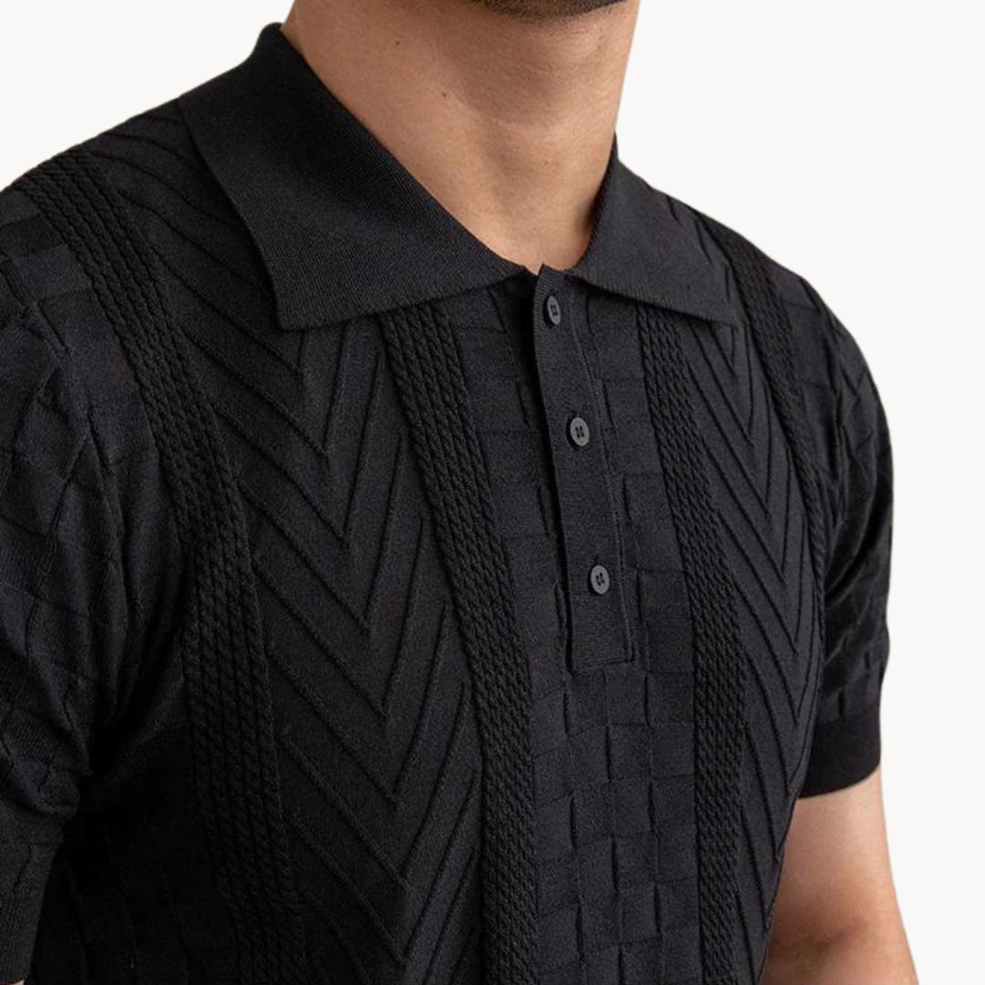 Herr Jacquard Polo Skjorta
