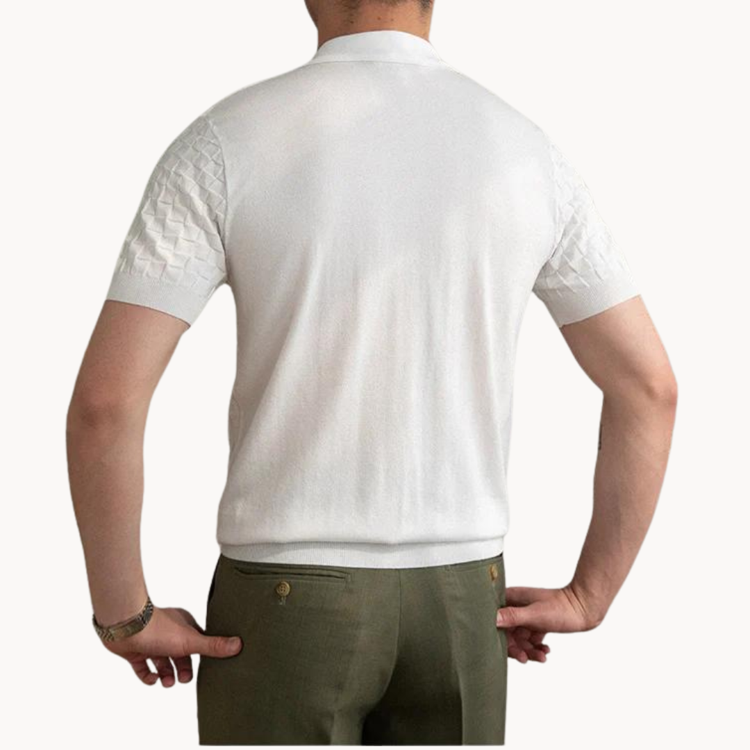 Herr Jacquard Polo Skjorta