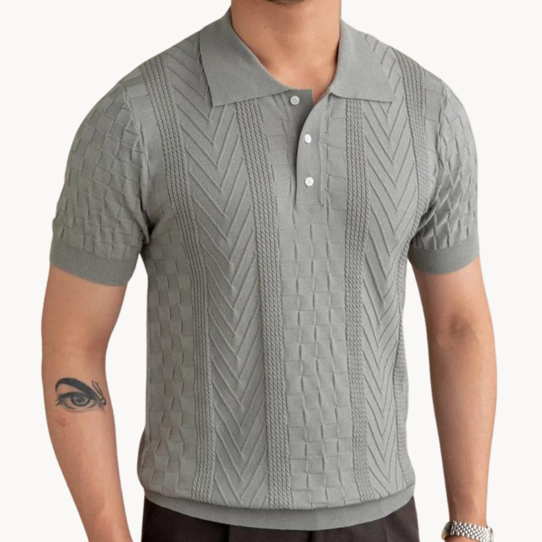 Herr Jacquard Polo Skjorta