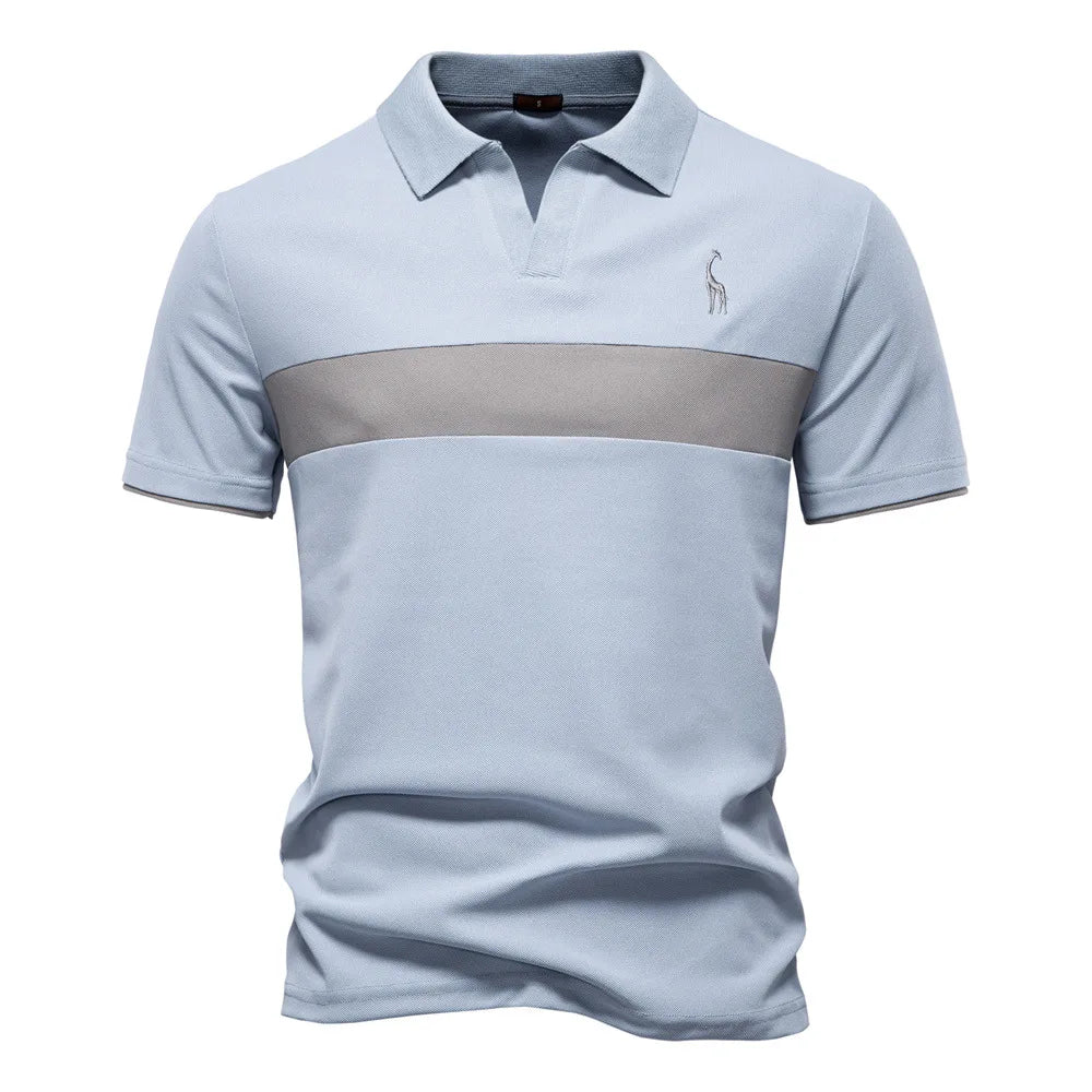 Herr Kortärmad Polo Skjorta Bomull Klassisk Design