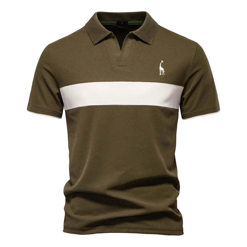 Herr Kortärmad Polo Skjorta Bomull Klassisk Design