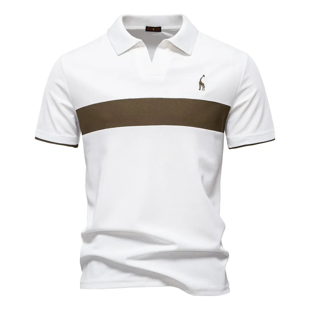Herr Kortärmad Polo Skjorta Bomull Klassisk Design