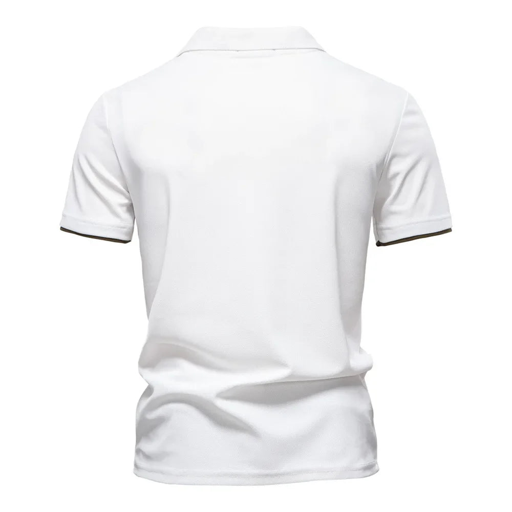 Herr Kortärmad Polo Skjorta Bomull Klassisk Design
